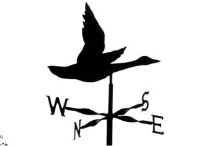 Flying goose weather vane